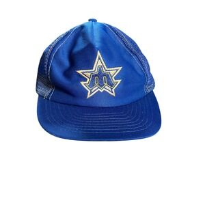 Vintage Seattle Mariners MLB Sportcap Trucker Hat Trident Logo Snapback Cap